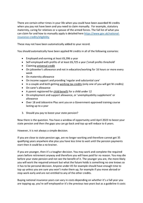 State Pension Top Up Overview - Page 2